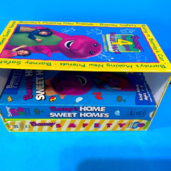 BARNEY HOME VIDEO VTG 90s BARNEY SAFETY & HOME SWEET HOMES VHS w/ORIGINAL BOXES - Picture 6 of 11